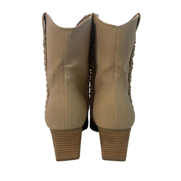 Dolce Vita Koolson Cowboy Western Boots Pull On Stack HeelWomen's Size 8 Tan - Picture 3 of 16